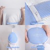 Shoe Washing Bag - White with Blue Mesh, Pair of