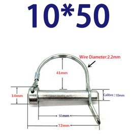 5 Pcs Wire Lock Pin, 10mm x 50mm D Shape Shaft Locking Pin Hitch Pin with Round Arch Safety Coupler Pin for Farm Trailers Lawn Garden