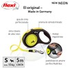 FLEXI Automatic Leash, Small (5m), Negro/Amarillo Reflejante