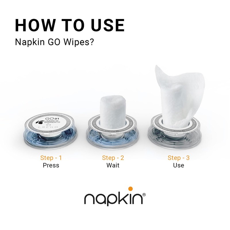 Napkin Creho Lemon Cleaning Wipes Wet In Capsule White Viscose