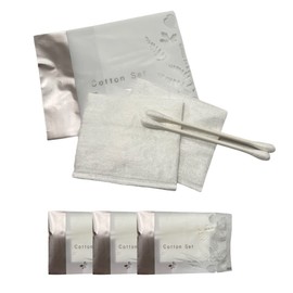 ホテルアメニティ 高級ホテル御用達 レディースコットンセット 【 コットン ・ 綿棒 】【 ヘアゴム 】 個包装 (ヘアゴム無し50セット)