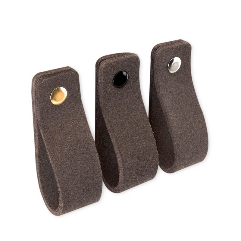 Brute Strength - Leather Handles for Furniture - Suede -