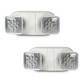 LimoLighting [2-Pack] New Gen. LED 360° Adjustable Double Heads Combo Light Dual LED Emergency Exit Light Battery Backup, UL & ETL Listed High Light Output for Business, Commercial, Model C, AGG3406