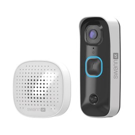Swann Buddy4K UHD Wireless Video Doorbell & Chime | No Monthly Fee | Ultra-Wide 165° View | 2-Way Audio | Night Vision | Indoor & Outdoor Surveillance (Renewed)
