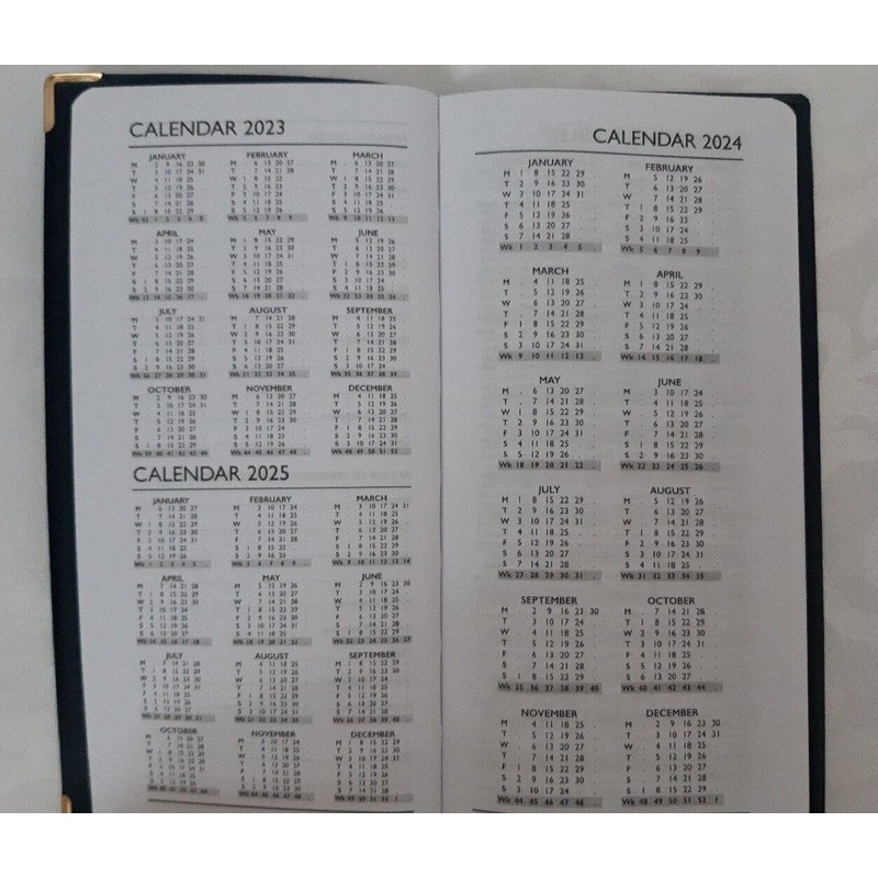 2025 Slim Line Week to View Padded Diary Metal Corner