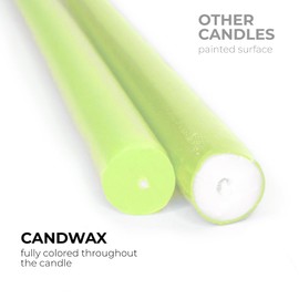 CANDWAX 10 inch Taper Candles Set of 4 - Dripless and Unscented - Perfect for Dinner and Household Use - Olive