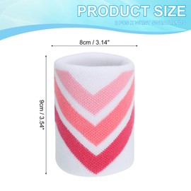PATIKIL Sports Wristband Sweatbands for Men Women, 2 Pcs Breathable Tennis Wrist Bands Absorbent Sweat Band for Basketball Football Baseball Running Gym, White/Pink