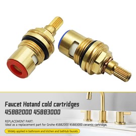 Meyffon 2 Pack Ceramic Cartridge 45882000 45883000 Compatible with Grohe Faucet 1/2 Inch Hot and Cold Faucet Cartridge