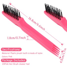 Hicarer 3 Pieces Hair Brush Cleaner Tool 2-in-1 Hair Brush Cleaning Tool Hair Brush Remover Rake for Removing Hair Dust Mini Wet Hair Comb for Salon Home Use Removing Dirt