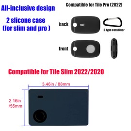 Slicone case for Tile Slim and for Tile pro 2022 2-Pack (1 Slim,1 Pro),Item Locator Finder Cace Cover Holder for Keys, Wallets,Cat Collar Accessories,Pink