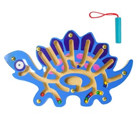 Andux Mini Wooden Magnetic Maze on Board Game for Children MGYX-01 (Stegosaurus)