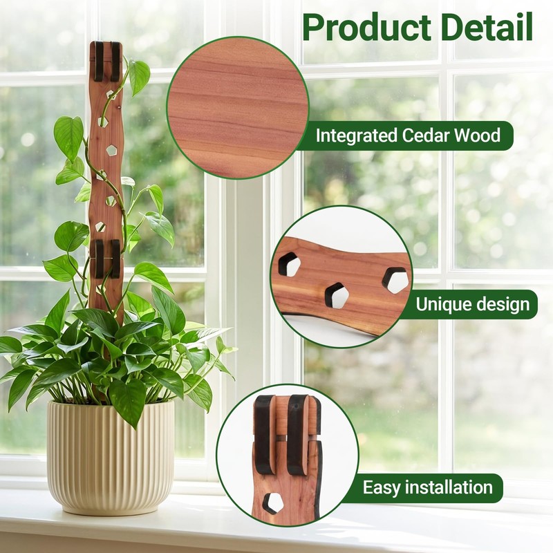 2 Sets Wooden Extendable Plant Trellis Indoor Climbing Houseplants, 2-in-1