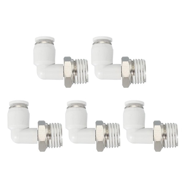 PATIKIL Push to Connect Fitting, 5 Pack Pneumatic Air Elbow