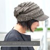 Slouchy Beanie Brim Hat - Mens Slouch Cap Womens Warm