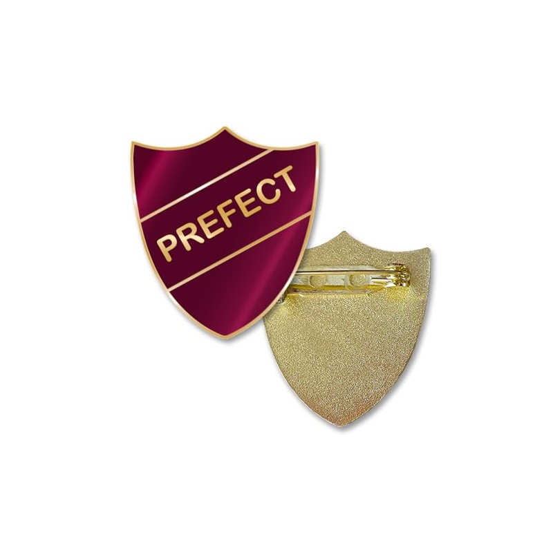 Prefect Shield School Badge - Enamel and Brass - Safety