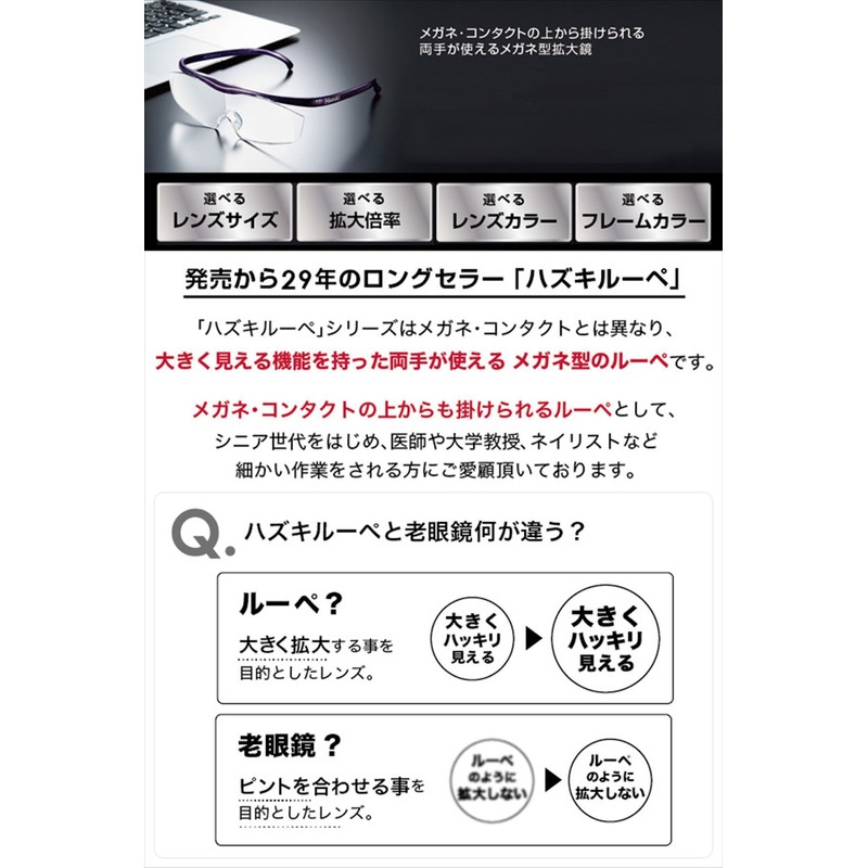 Hazuki Loupe Magnification Lens, 1.6x, Tinted, Large