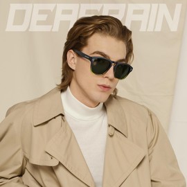 Classic Polarized Sunglasses for Men Women Trendy Retro Acetate Frame Driving Sun Glasses UV Protection Round Shades