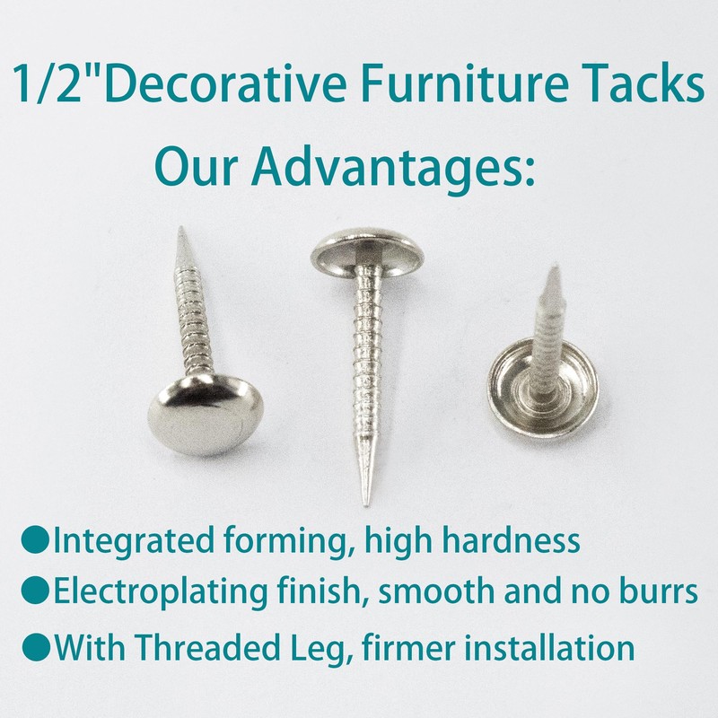 AUXBC 100 PCS Mini Upholstery Nails, 4/5" Decorative Furniture Tacks,
