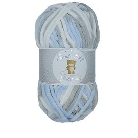 Zarela Baby Blanket Yarn (B17 White-Grey-Baby Blue)