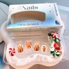 24 Pcs Christmas Press on Nails Short Oval Winter Snowflakes