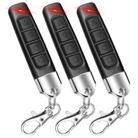 Pack of 3 433 MHz Remote Control Garage Door, Remote Control Handheld Transmitter Duplicator Universal, Garage Door Opener Cloning 4 in 1, Garage Door Opener Keyring for Copying Code