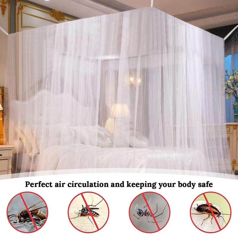 Forhome Mosquito Net Double Bed Large Square Mosquito Net Universal