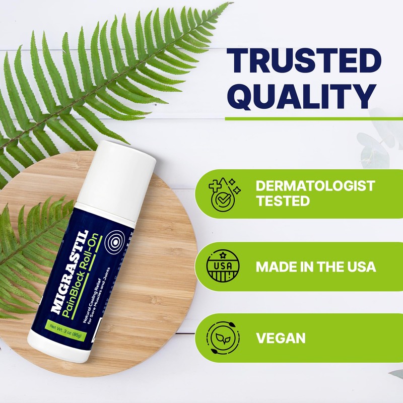 Basic Vigor Migrastil PainBlock Roll-On, 3 oz - Topical Roll-On