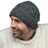 Aran Woollen Mills Diamond Cable Knit Hat (Gray), One Size