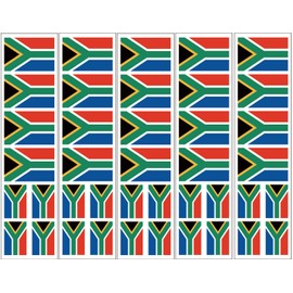 40 Removable Stickers: South Africa Flag, S. African Party Favors, Decals