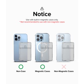 Ringke Magnetic Stand Slot Card Holder, Magnetic Stick-on Minimalist Credit Card ID Wallet Attachment, Phone Grip, Phone Stand - Clear Mist