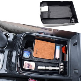 TACOBRO Center Console Organizer Compatible with Kia Telluride 2020-2025 with Armrest Tray Insert, USB Port & Coin Holder, Durable Black Interior Storage Box for Clutter-Free Cabin