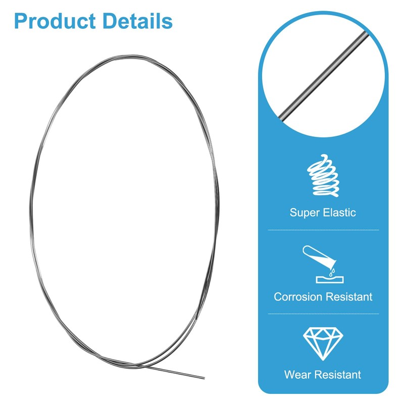 sourcing map 3 Feet Nitinol Wire, 2 Pcs 0.8mm Super