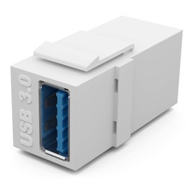 HB-DIGITAL Keystone Module with USB 3.0 Female Multimedia Keystone for Patch Panel Network Socket Keystone Holder Connector Adapter Coupling Plug & Play White