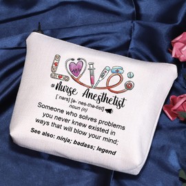 POFULL Surgical Nurse Gift Nurse Anesthetist Cosmetic Bag CRNA Gift Anesthesia Tech Gift (Nurse Anesthetist Bag)