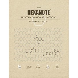 HEXANOTE - Hexagonal Graph Cornell Notebook - Organic Chemistry: 110 pages large hexagonal graph paper notebook for drawing organic chemistry ... style with top and side margins for notes.