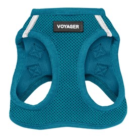 Voyager Step-in Air Dog Harness - All Weather Mesh, Reflective, No Pull Harness for Small, Medium Dogs, Cats - Secure with Hook & Loop Fastener, Buckle, Double D-Rings - Turquoise, S