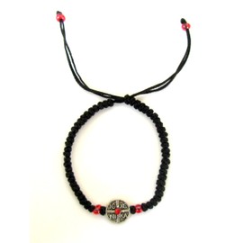 IconsGr christlich-orthodoxes Gebets-Armband, geflochten, Komboskini, handgefertigt, schwarz, BR2