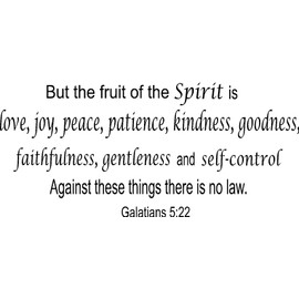 Galatians 5:22 11 x 22 Bible Verse Wall Decal by Scripture Wall Art ~ But The Fruit Of The Spirit Is Love Joy Peace Patience Kindness Goodness Faithfulness Gentleness And Self Control ~ Vinyl Quote