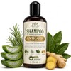 Shampoo anticaída orgánico con romero, aloe vera y vitamina E