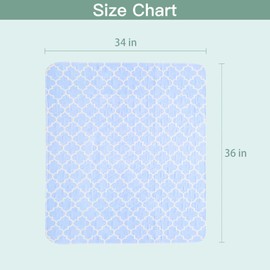 OUTCREATOR® 2Pack Bed Pads for Incontinence Mattress Protector Anti-Slip Waterproof Pads (34" x 76") for Toddlers Kids Adults Pets Pee Pads and Machine Washable Absorbency and Leak Proof Edge (Blue)