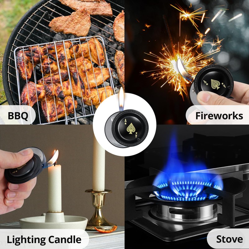 CHOICEDC Cool Lighter for Men, Refillable Butane Lighter, Ace of