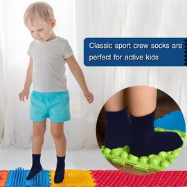 GENTABY Socks Boys Kids Black Sports Girls Socks Toddler Elastic White Gray Socks 4-7 Years 15 Pairs Size 9-12/12-3