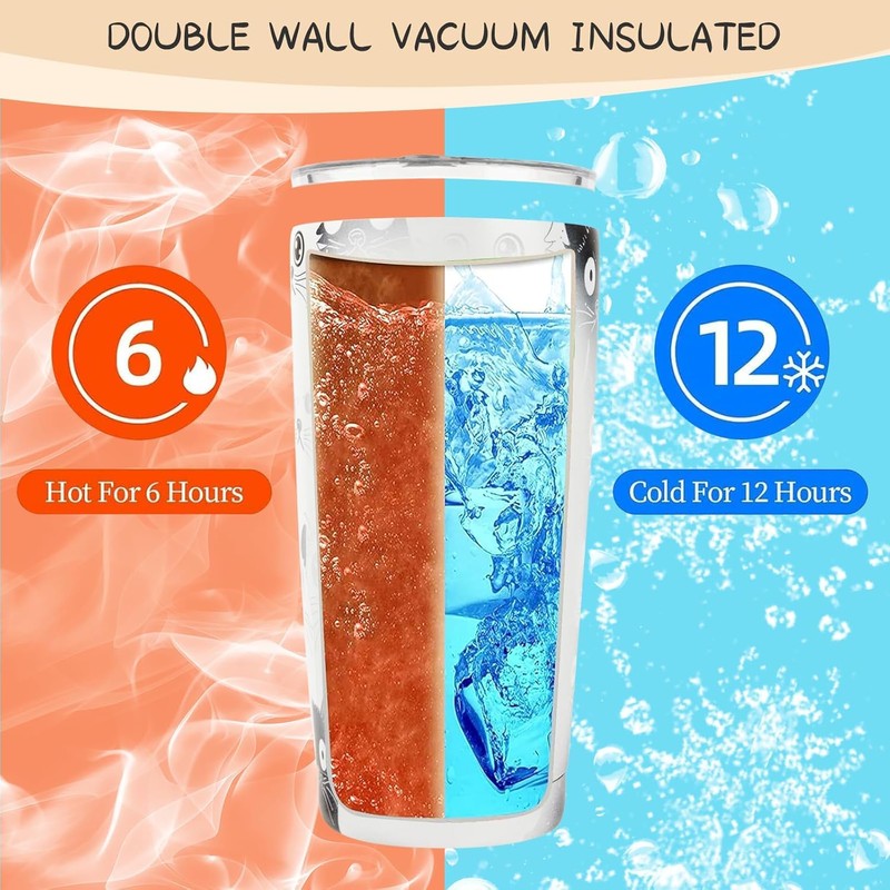 Gifts for Cat Lovers, 20oz Cat Coffee Tumbler with Lid,Funny