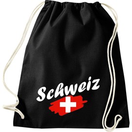 ShirtInStyle Gym Bag Switzerland Flag Country Countries, black