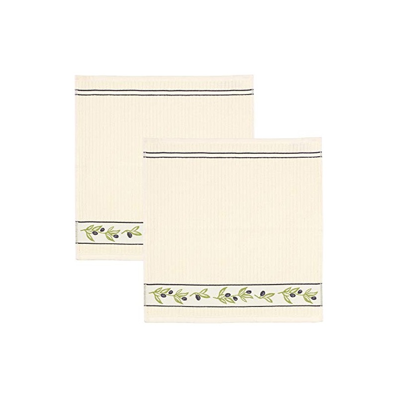 Kracht Terry Tea Towel "Olive Branches" Pack of 2 Cotton