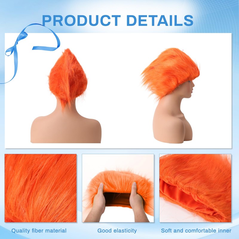 AIVibrat Orange Wig Hair Headband Costume Funny Wigs Blue Wigs