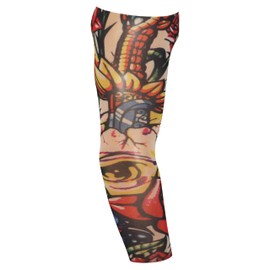 Fake Tattoo Adults Arm Sleeve Skull and Rose Design (T22)