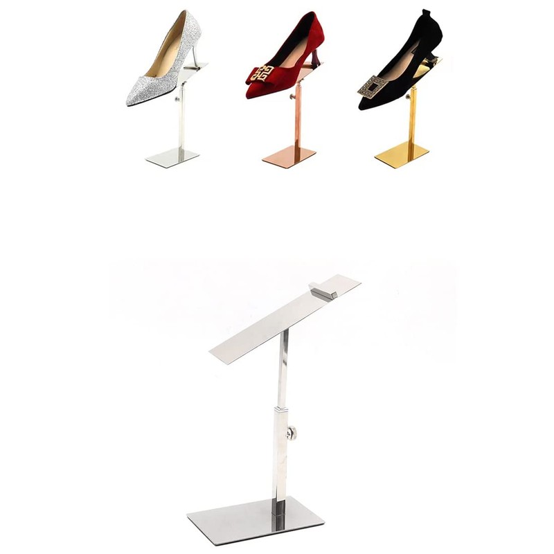VIDAYA Silver Display Stand, Stainless Steel Shoe Risers Countertop Adjustable
