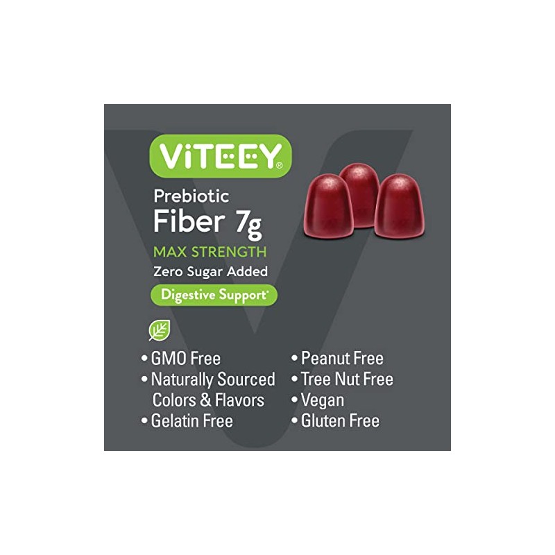Viteey - Gomitas prebióticas de fibra para adultos, 7 g