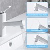 HANLIAN Single Hole Bathroom Pull Out Faucet with Rotating Spout,